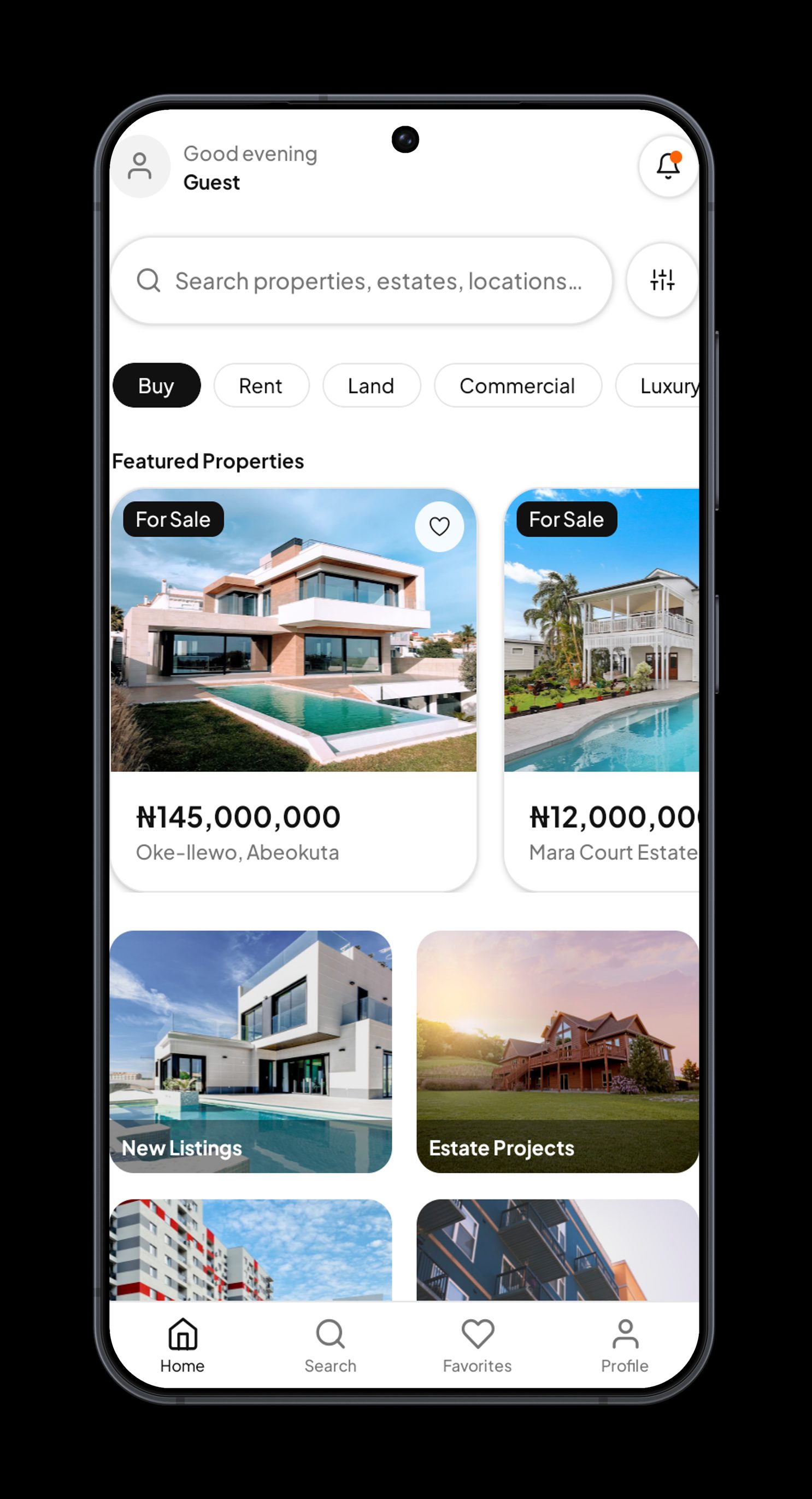 Rex Homes and Properties Mobile App screenshot
