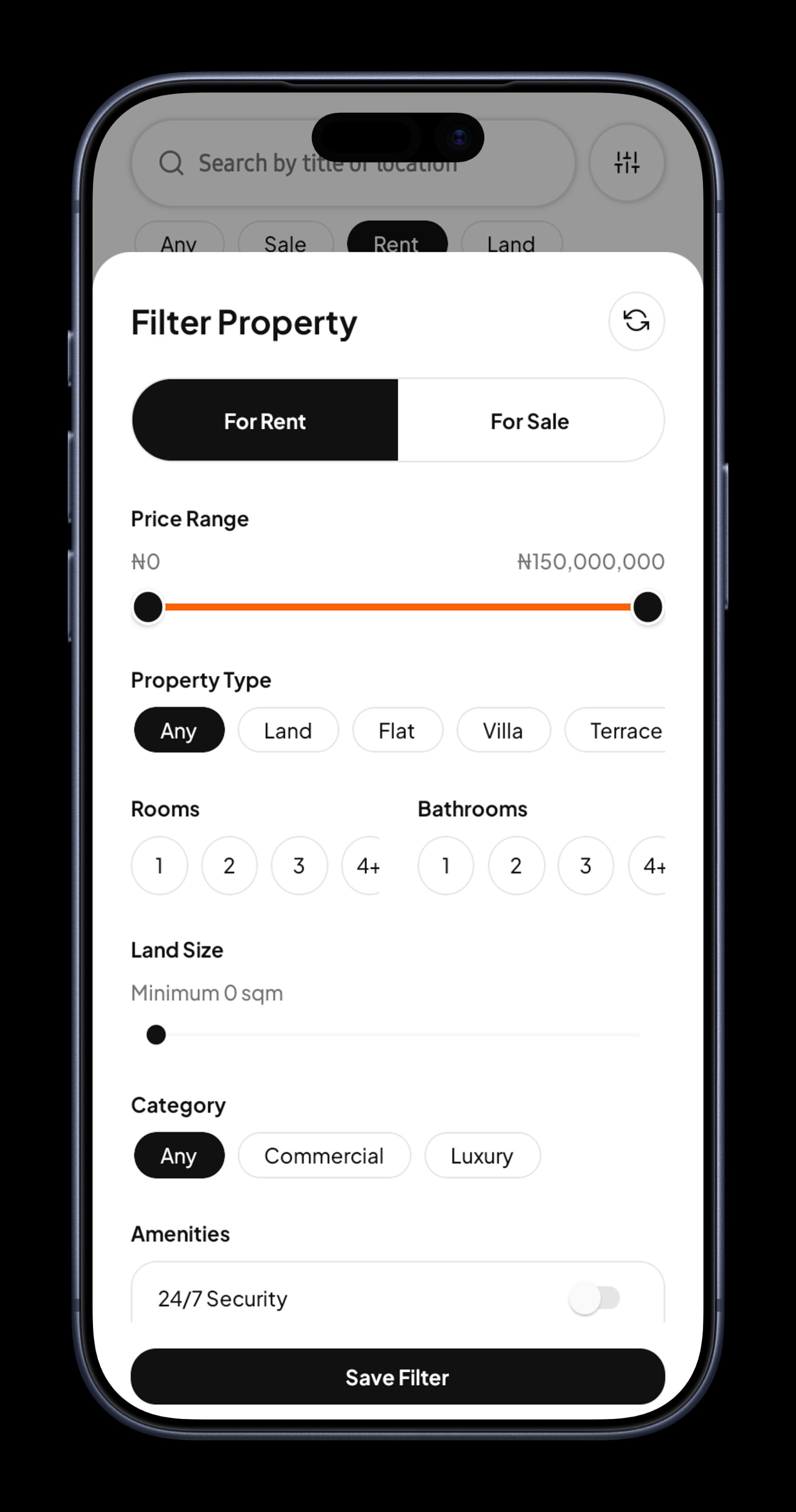 Rex Homes and Properties Mobile App screenshot