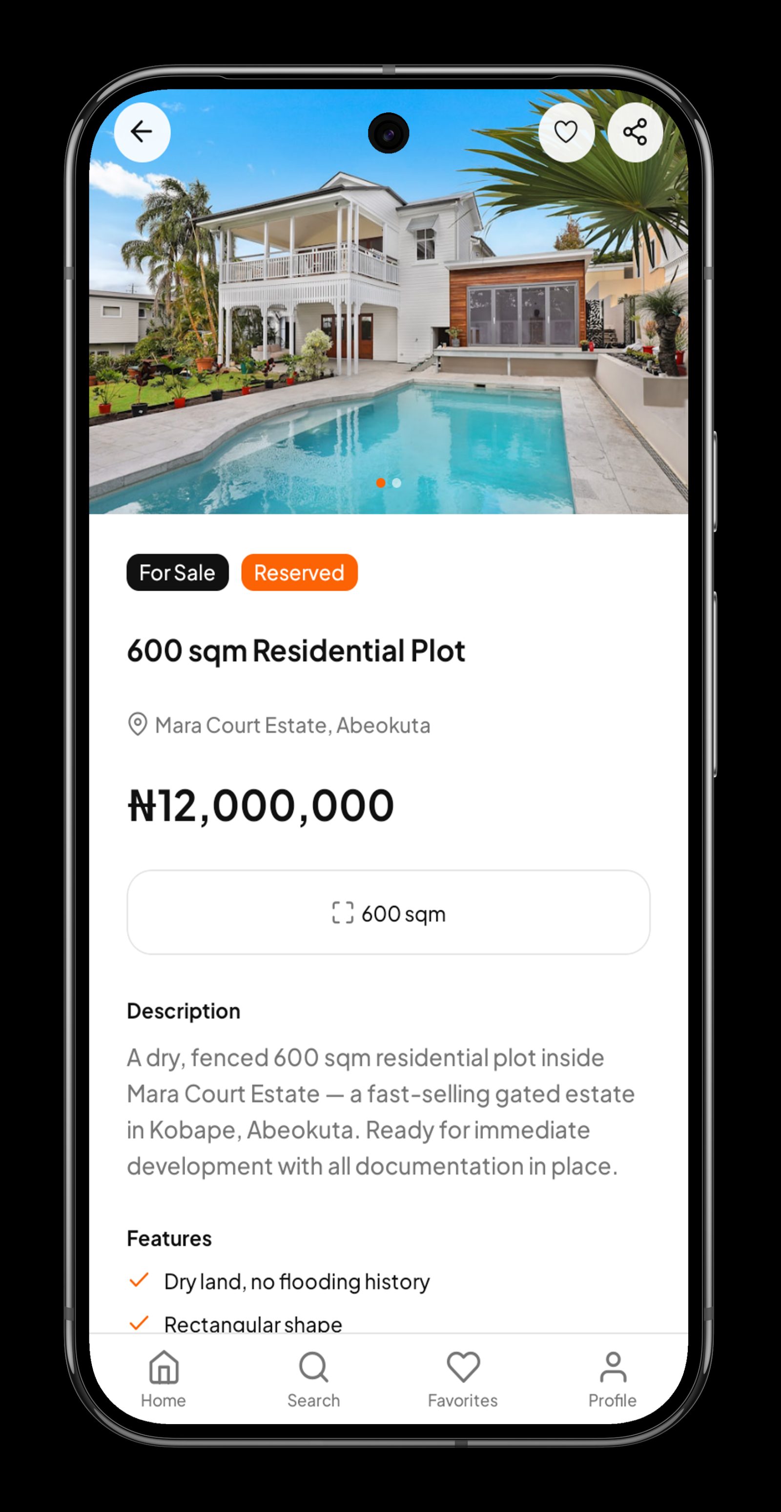 Rex Homes and Properties Mobile App screenshot