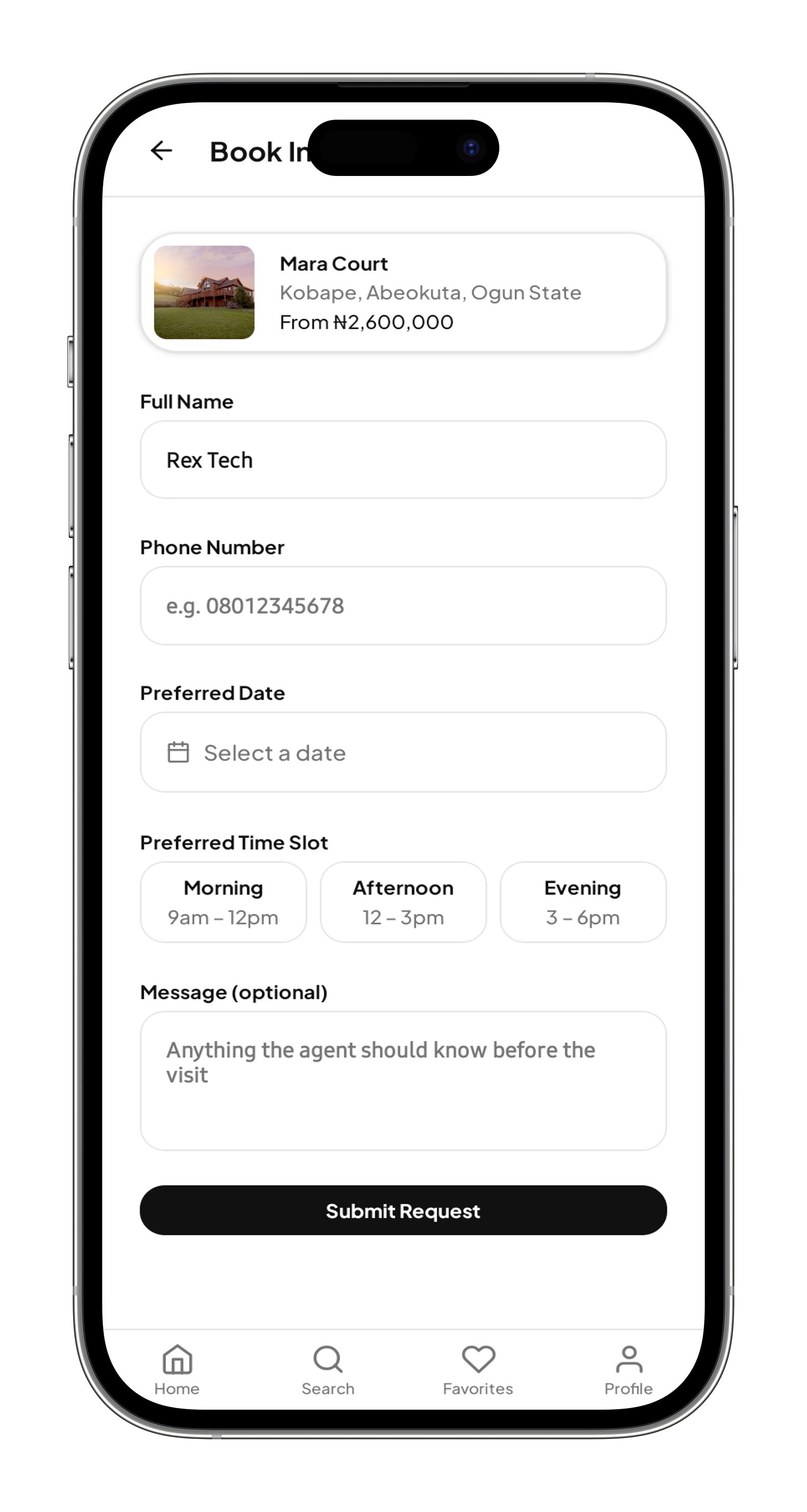 Rex Homes and Properties Mobile App screenshot