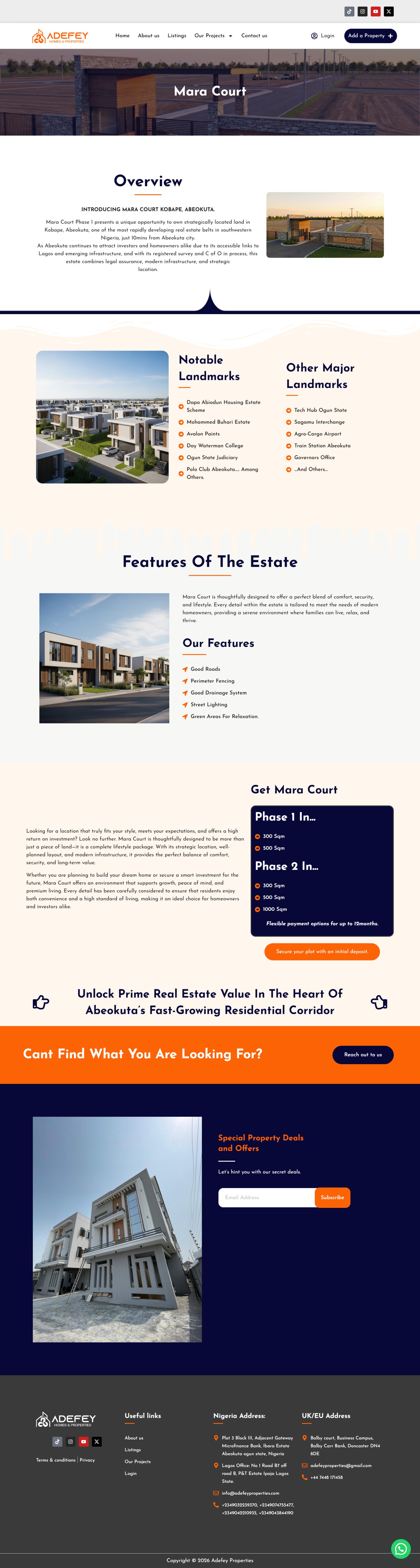 Adefey Properties screenshot
